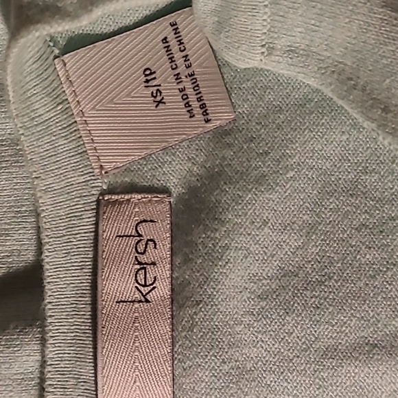 WAS $48. KERSH Powder Green 3/4 Sleeve Buttondown Sweater Ribbed Wi - Picture 4 of 14